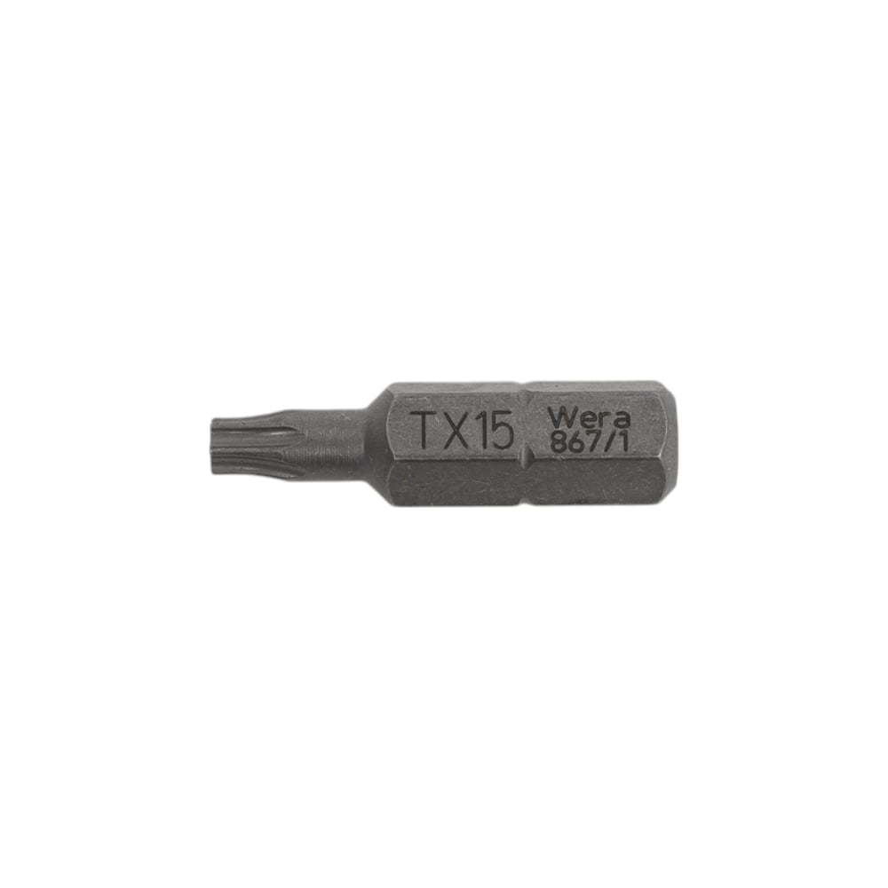 Бита вязкая твёрдость TX 15, 25 мм, 1/4" WERA WE-066486 Применение: Для винтов TORX® Привод: Шестигранник 1/4", подходит для держателя в соответствии с DIN 3126-D 6,3, ISO 1173 Исполнение: С закалкой до вязкой твердости, для универсального использования. Внимание! Фото может отличаться, смотреть технические характеристики.