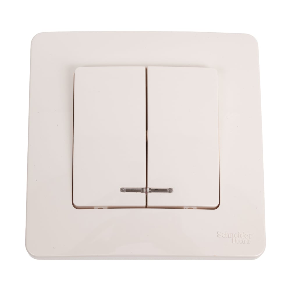 Изображение товара 2-клавишный выключатель с подсветкой Systeme Electric BLANCA