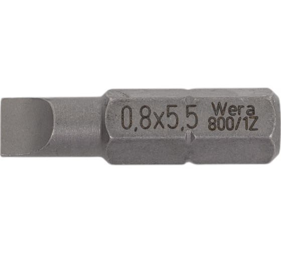 Изображение товара Бита шлицевая вязкая твердость 1/4", SL 0.8x5.5, 25 мм WERA WE-072057