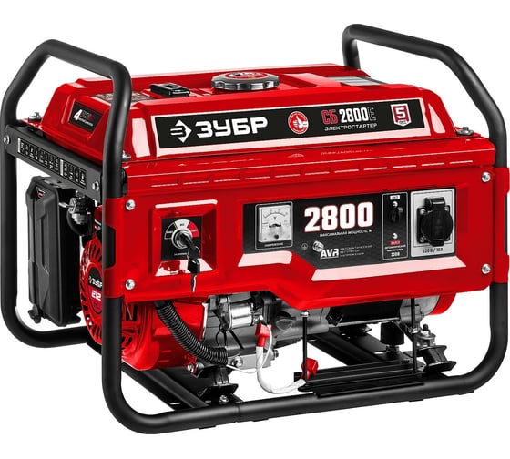 Изображение товара Бензиновый генератор с электростартером ЗУБР 2800 Вт, СБ-2800Е