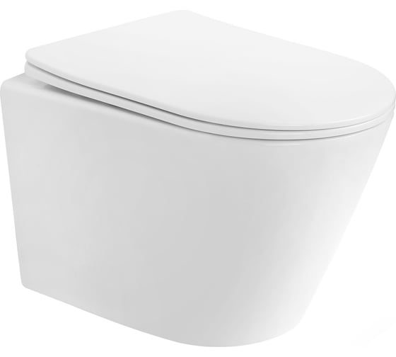 Изображение товара Подвесной унитаз ABBER Bequem белый, безободковый, смыв торнадо AC1102T