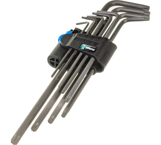 Изображение товара Набор Г-образных удлиненных ключей с фиксирующей функцией WERA 967/9 TX XL HF 1 9 пр. WE-024450