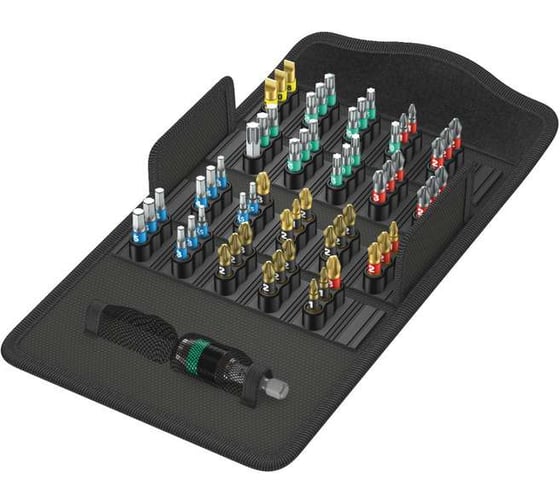 Изображение товара Набор с битами и битодержателем, в футляре WERA Bit-Safe 61 BiTorsion 1 61 предмет WE-057441