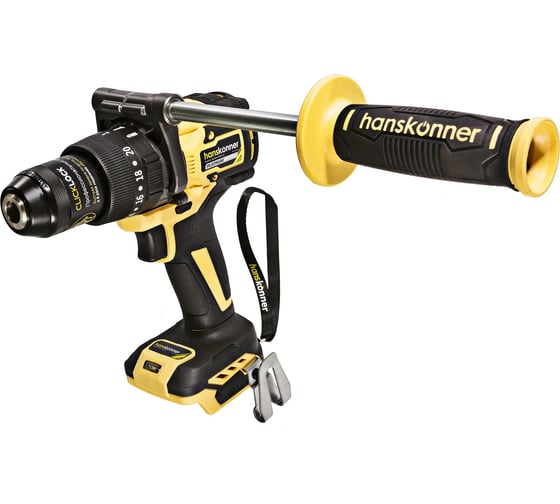 Изображение товара Аккумуляторная дрель Hanskonner б/щ удар PLATINUM, 18В, 1BatterySystem, 165 Нм,13 мм, без АКБ и ЗУ HCD18165BL