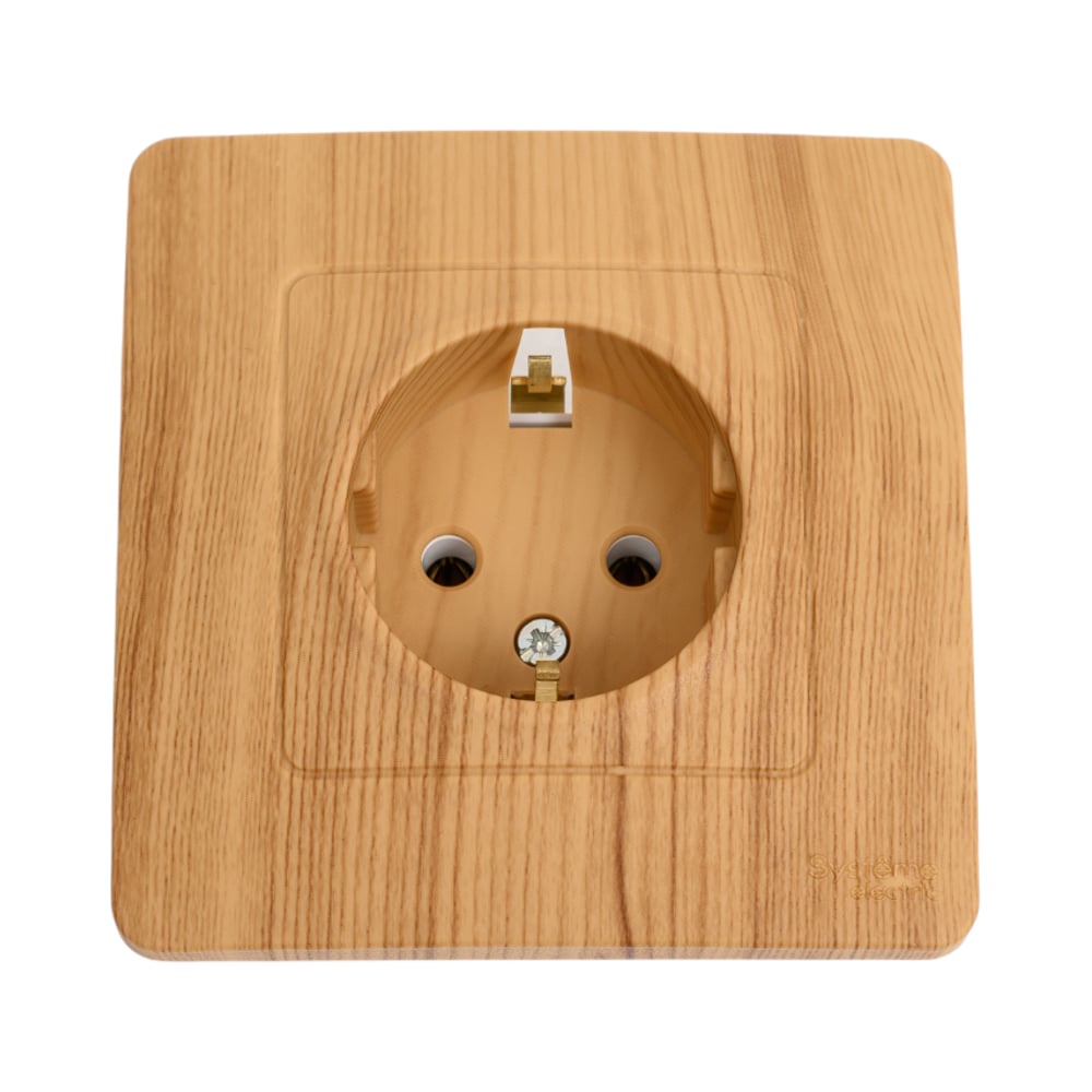 Изображение товара Розетка System Electric BLANCA скрытая установка ясень 1 пост IP20