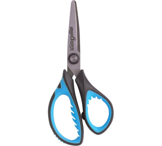 Изображение товара Ножницы ЮНЛАНДИЯ BASIC 155 мм, ребристые резиновый вставки, черно-голубые 236991