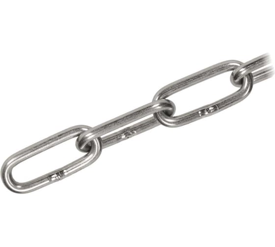 Изображение товара Цепь сварная длиннозвенная Море-Метизов DIN763 А2, 8x52 мм,25 м CDLIN763А285225M
