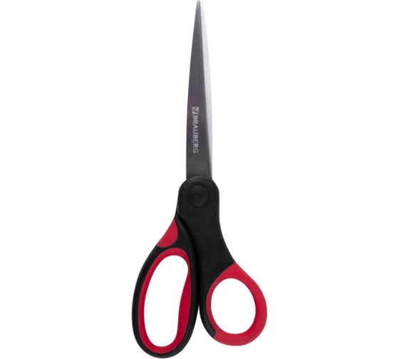 Изображение товара Ножницы BRAUBERG Office 160 мм, прорезиненные ручки, красно-черные, 2-х сторонняя заточка 231564