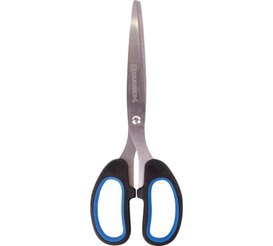 Изображение товара Ножницы BRAUBERG Classic+ 185 мм, классической формы, резиновые вставки, черно-синие 236448