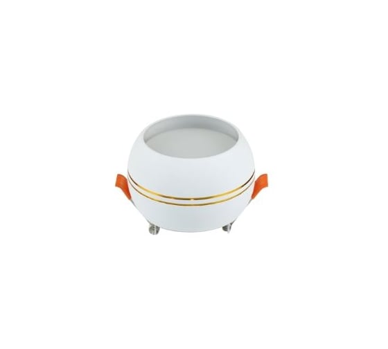 Изображение товара Светильник встраиваемый Ecola GX53 SP5376 спот свера углубленный Белый матовый с золотыми полосками 90x52 (к+) SR536WECB