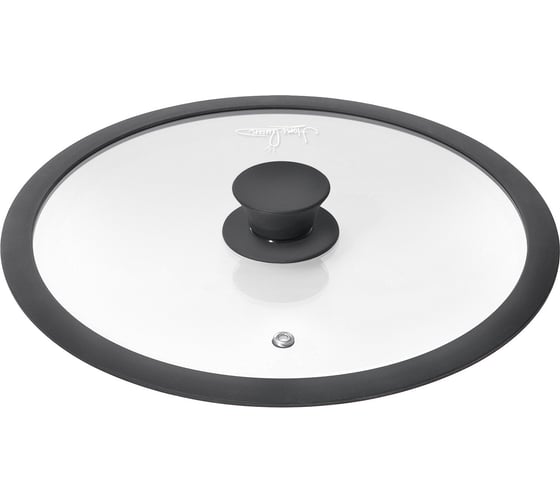 Изображение товара Крышка стеклянная с силиконовым ободом Home Queen RED HOT, черная, D 24см/12/6 HomeQueen 77154