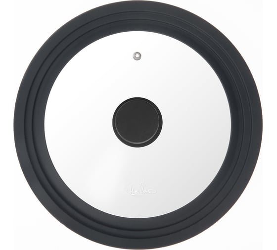 Изображение товара Крышка стеклянная универсальная с силиконовым ободом Home Queen Мульти, черная, D 24/26/28см/12/6 HomeQueen 77157