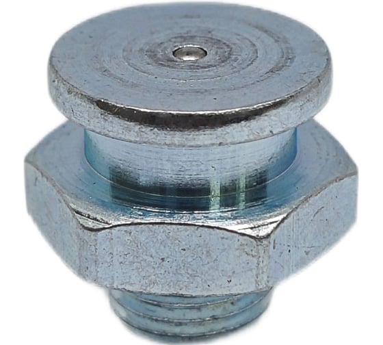 Изображение товара Пресс-масленка плоская оц. М1 16 мм. М10х1, комплект 10 шт., оцинкованная сталь, Европейский стандарт DIN71412, MasloSmenka 010503-10
