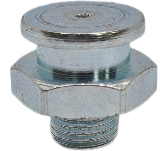 Изображение товара Пресс-масленка плоская оц. М1 16 мм. G1/8''BSPP, комплект 10 шт., оцинкованная сталь, Европейский стандарт DIN71412, MasloSmenka 010504-10