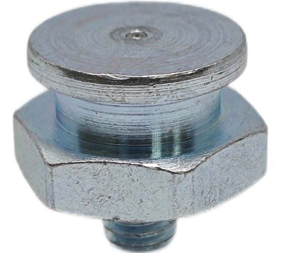 Изображение товара Пресс-масленка плоская оц. М1 16 мм. М6х1, комплект 10 шт., оцинкованная сталь, Европейский стандарт DIN71412, MasloSmenka 010501-10