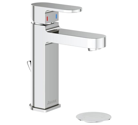 Изображение товара Смеситель для умывальника RAVAK с донным клапаном 214 мм CR 013.00CR ХРОМ X070190