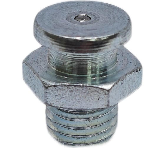 Изображение товара Пресс-масленка плоская оц. М4 10 мм. М8х1, комплект 10 шт., оцинкованная сталь, Европейский стандарт DIN71412, MasloSmenka 010402-10
