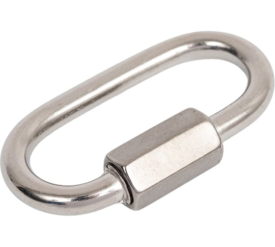 Изображение товара Карабин Море-Метизов АРТ 9077 винтовой для соединения цепей А4, 4 мм, 1 шт KARABVINА4А441M