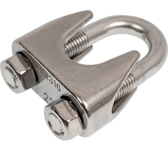 Изображение товара Зажим для троса Море-Метизов АРТ 9074 с двумя гайками А4, 22 мм, 1 шт ZATDGА4 А4221M