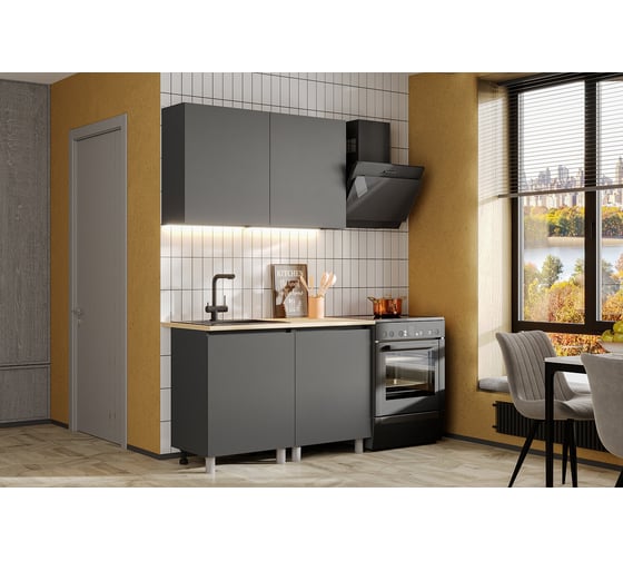 Изображение товара Модульная кухня Арника Денвер 1.2 м, графит Н14471232