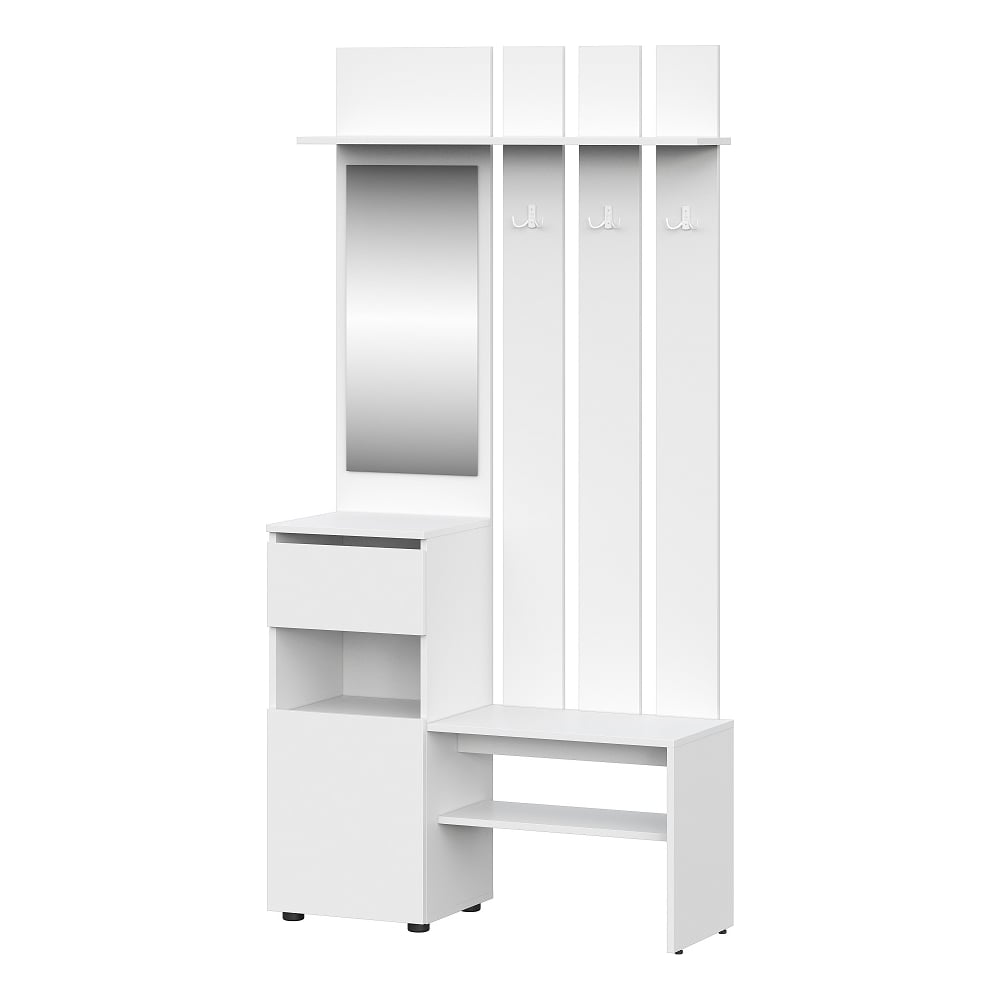 Изображение товара Вешалка с зеркалом Арника МР Токио белый текстурный прихожая