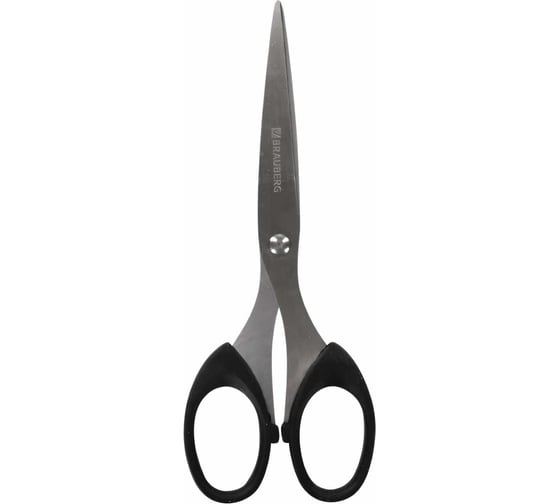 Изображение товара Ножницы BRAUBERG 160 мм, классической формы, чёрные, 2- х сторонняя заточка 230933