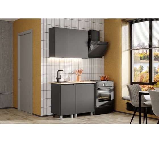 Изображение товара Модульная кухня Арника Денвер 1 м, графит Н14471231