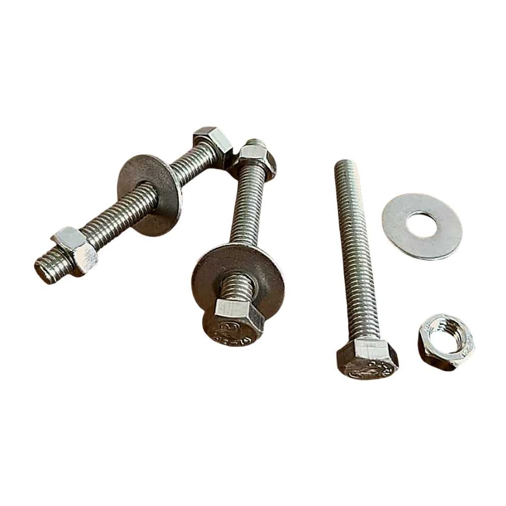 Изображение товара Нержавеющий болт 6x50 мм DIN 933 с гайкой и шайбой, 10 шт