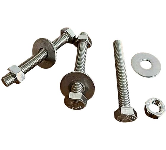 Изображение товара Болт нержавеющий 23 Болта 6x50 мм, DIN 933, с гайкой и шайбой, 10 шт. 33337