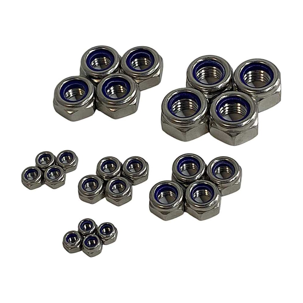 Изображение товара Гайка со стоп кольцом М4 5 6 8 10 12 нержавеющая, 50 шт