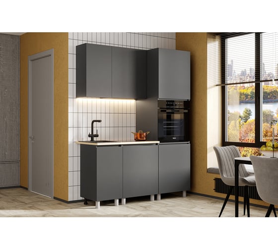 Изображение товара Модульная кухня Арника Денвер 1.6 м, графит Н14471230