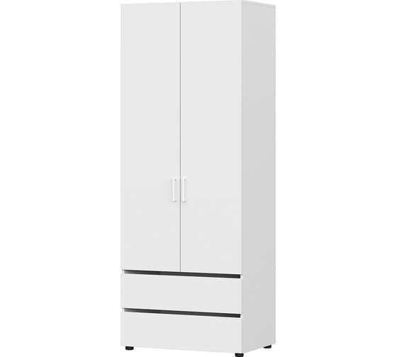 Изображение товара Двухстворчатый шкаф с двумя ящиками Арника МР Токио белый текстурный 00-00143336