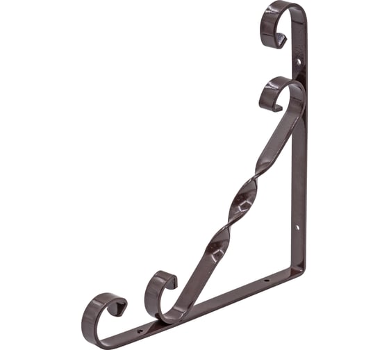 Изображение товара Уголок-кронштейн для полок декоративный РемоКолор орнамент, коричневый, 200x200 мм 71-2-520