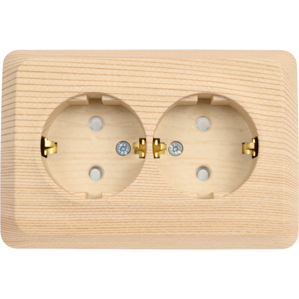 Изображение товара Двойная угловая силовая розетка Systeme Electric Этюд PA16-108D с заземлением и защитными шторками