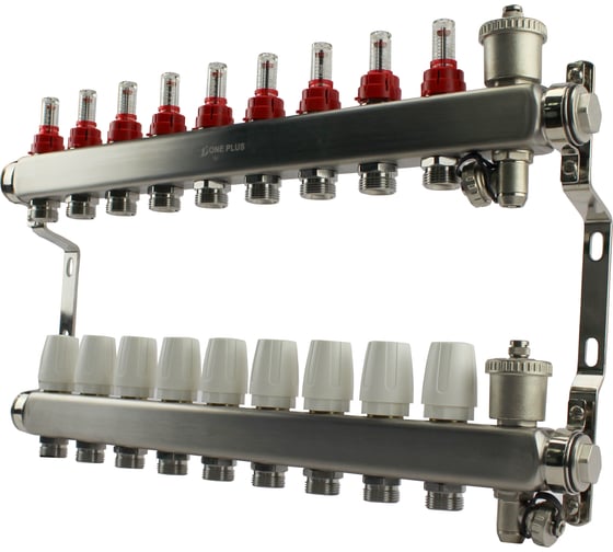 Изображение товара Коллекторная группа с расходомерами из нержавеющей стали One Plus DN25-9P+1 3222000149/ 3504022017