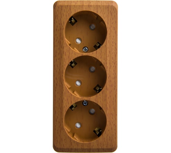 Изображение товара Тройная розетка Systeme Electric ЭТЮД О/У, с заземлением, со шторками, 16А, 250B, БУК PA16-012T