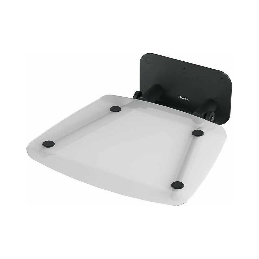 Изображение товара Универсальное сиденье для душа RAVAK OVO-B II CLEAR/BLACK 360х390 мм складное
