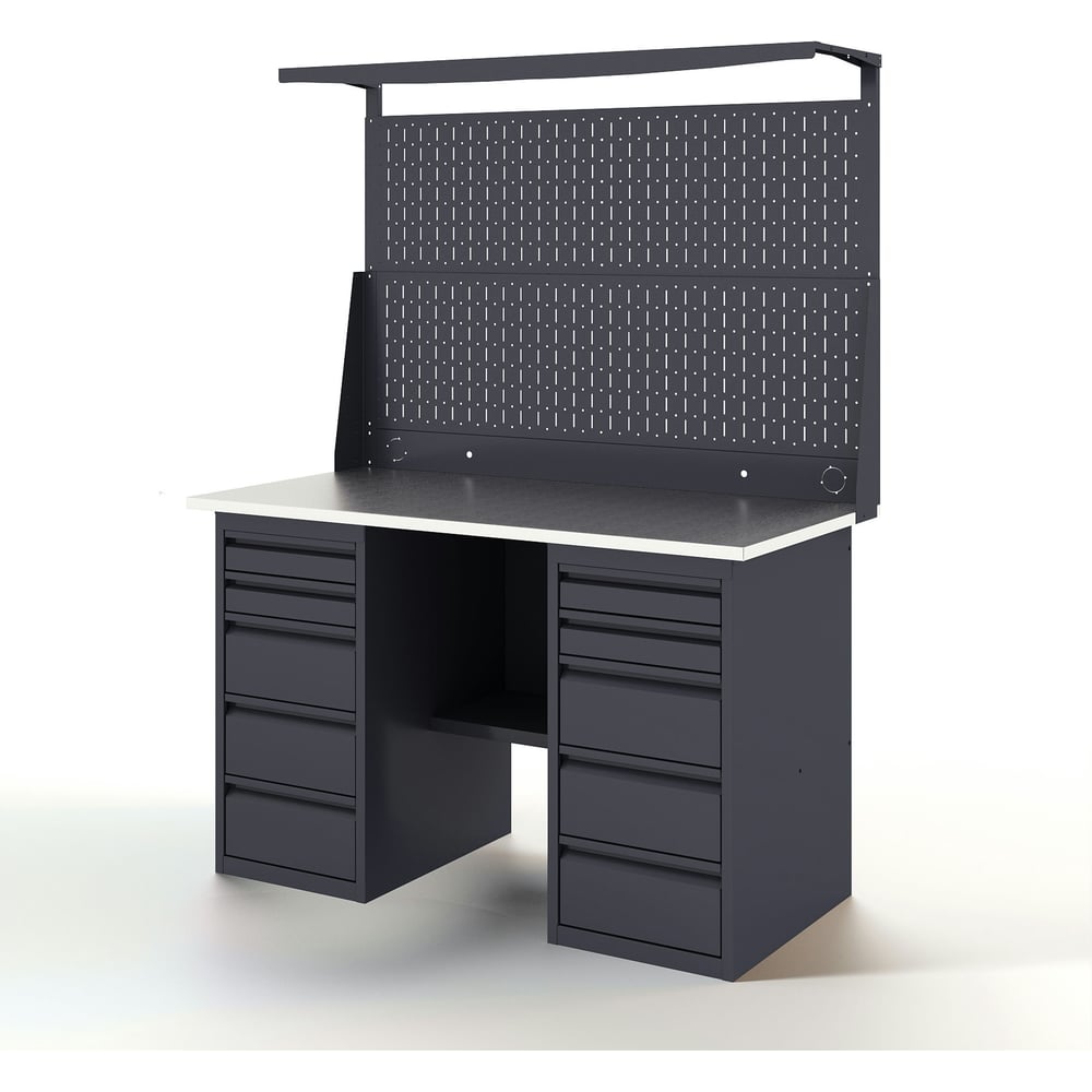 Изображение товара Верстак-стол с перфопанелью двойной GREENBERG 1400 мм