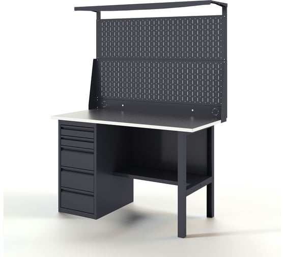 Изображение товара Верстак-стол с перфопанелью двойной GREENBERG с ящиками, 1400 мм VERSTAK_Y1_Р2_1400