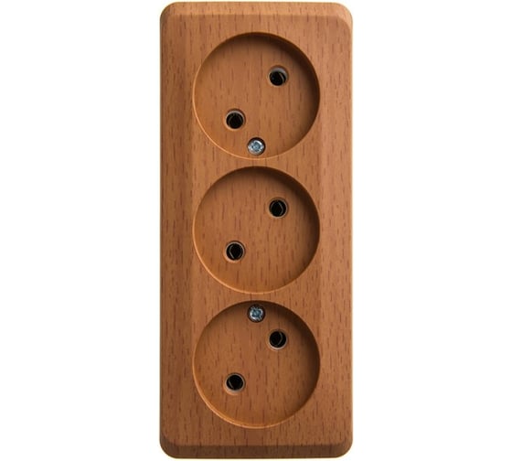 Изображение товара Тройная розетка Systeme Electric ЭТЮД О/У без заземления, без шторок, 16А, 250B, БУК PA16-009T