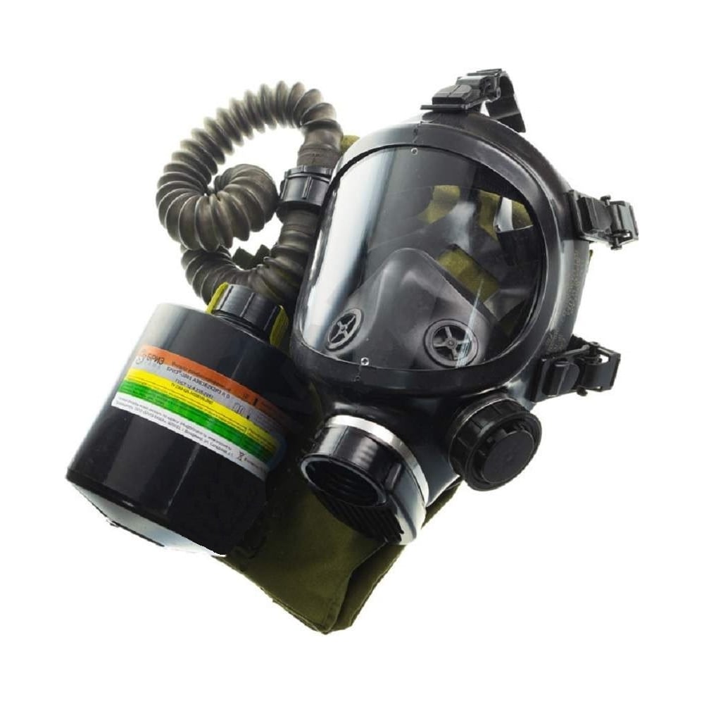 Изображение товара Противогаз фильтрующий БРИЗ "-3301(ППФ)" марки A3B3E2K2AXР3 R D с лицевой частью "-4301М(ППМ)" категория 2 и с соединительной трубкой 500103023