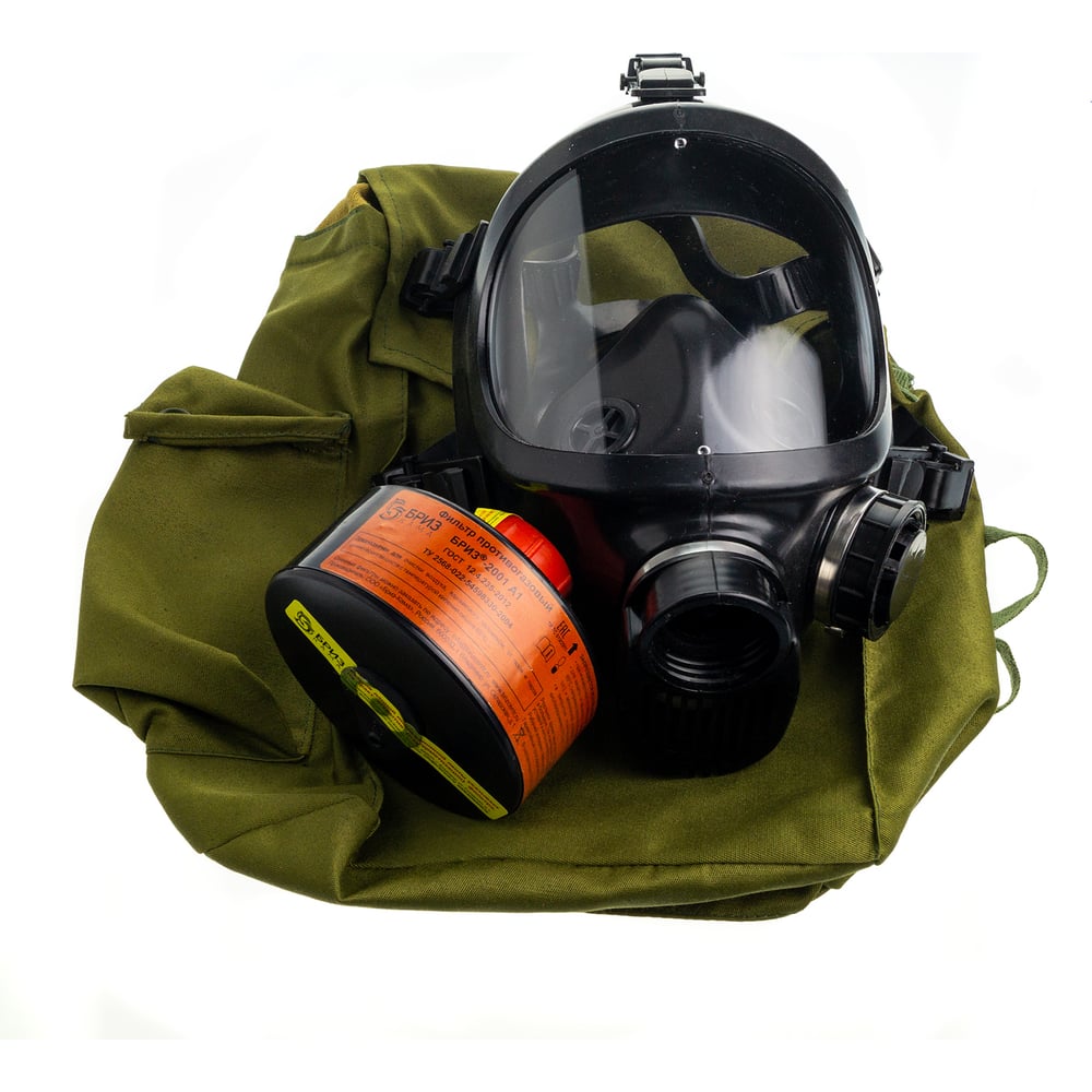 Изображение товара Противогаз фильтрующий БРИЗ -3301(ППФ) А1 с лицевой частью 4301М(ППМ), категория 2