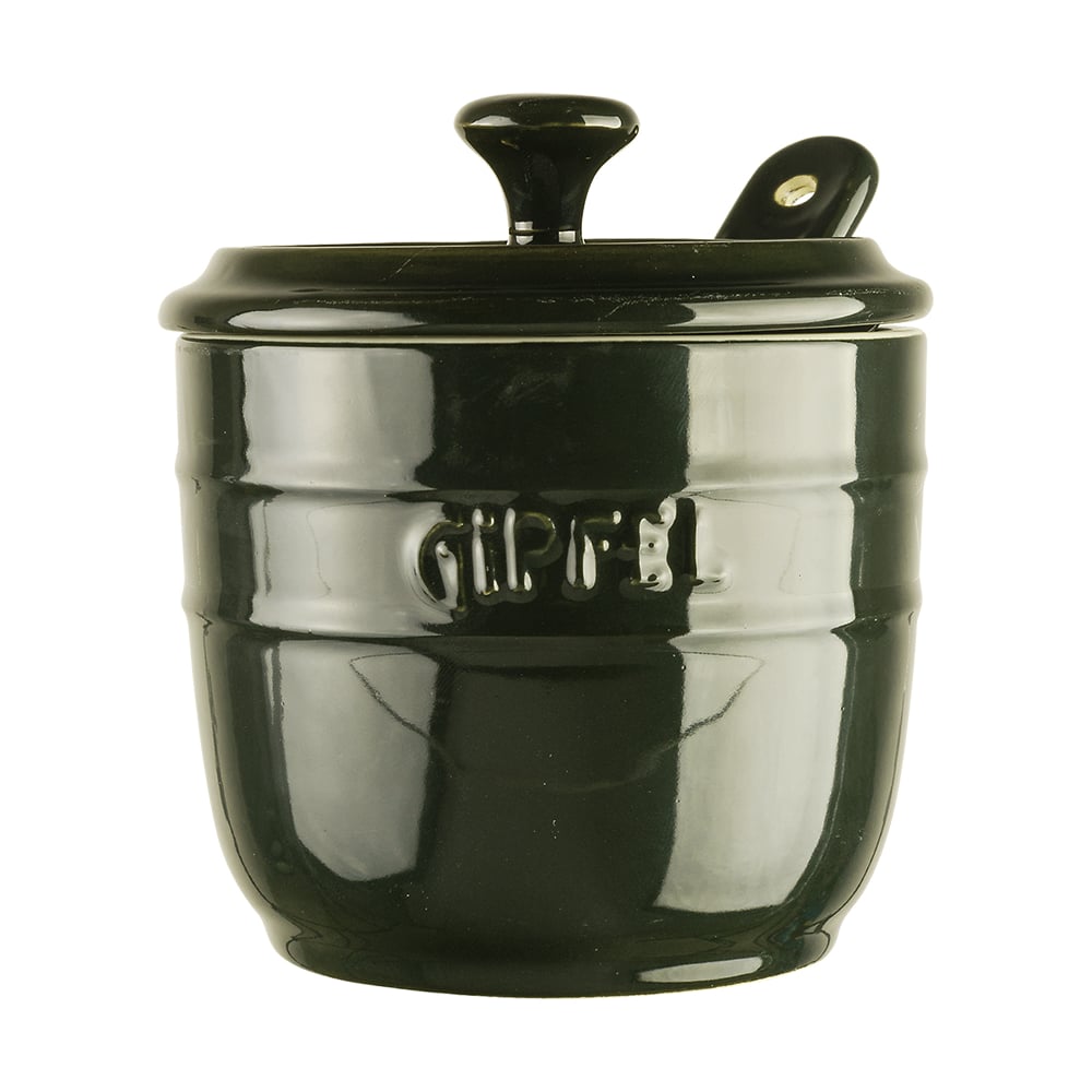 Изображение товара Керамическая сахарница Gipfel Majolica 0,25 л с ложкой Темно-зеленая