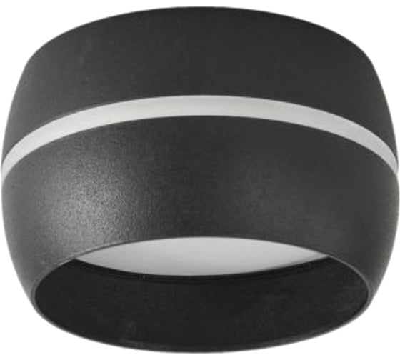 Изображение товара Светильник накладной Ecola GX53, SP5381, Спот, Сфера, углубленный, Черный с матовой полосой, легкий, 90x52, SL531BECB