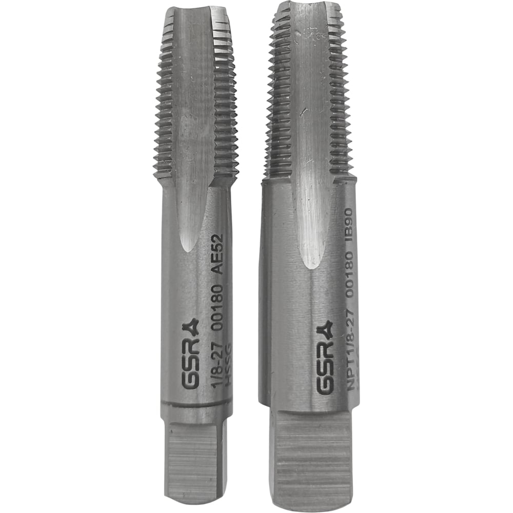 Изображение товара Ручные метчики GSR NPT 1/8-27 комплект 2 шт HSSG DIN 2184-2 для глухих и сквозных отверстий B00181020