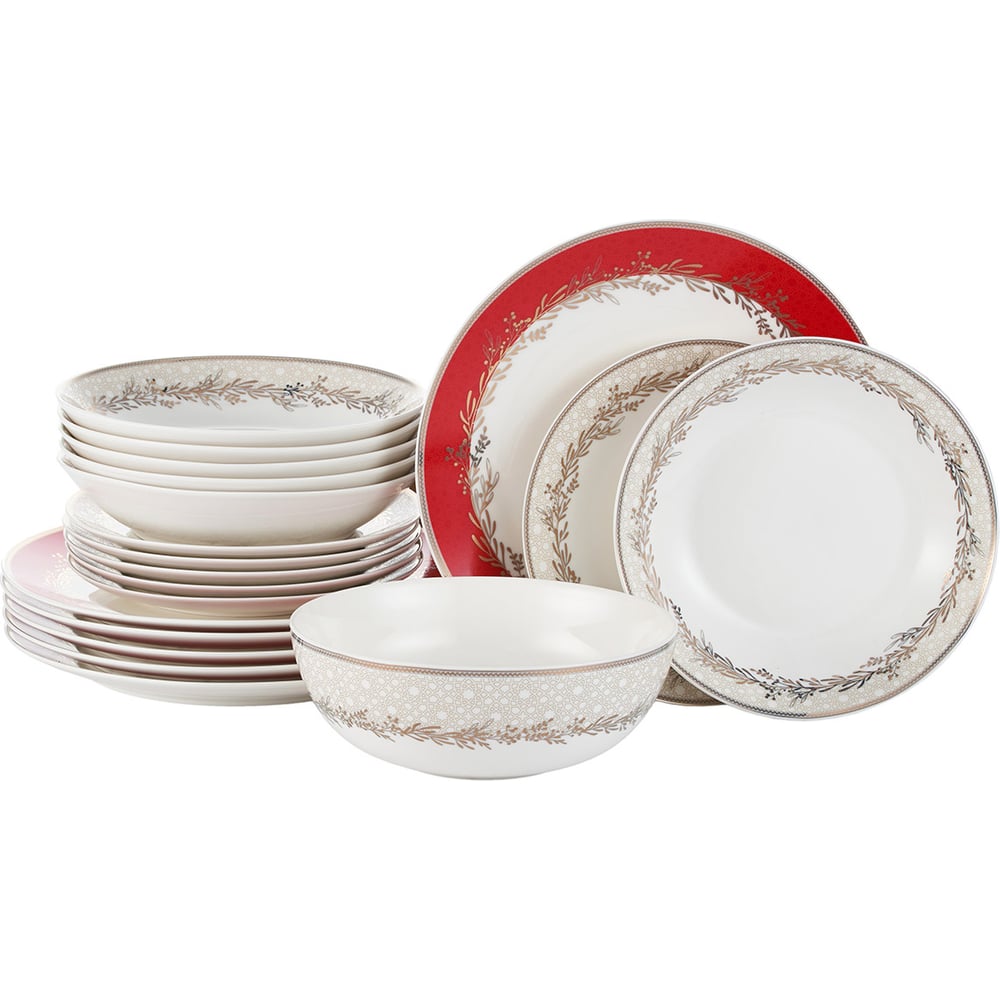 Изображение товара Столовый сервиз Gipfel Charlotte 19 предметов для 6 персон фарфор узоры