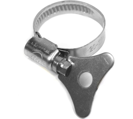 Изображение товара Хомуты червячные Политех накатные с металлическим ключом, нержавеющая сталь, 10 шт. в упаковке, 20-32 мм 3205132