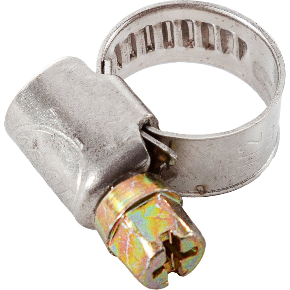 Изображение товара Хомуты червячные Политех накатные из нержавеющей стали 8-12 мм, набор 5 шт.