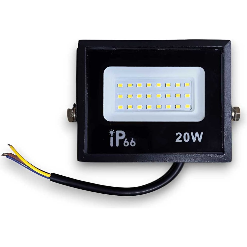 Изображение товара Прожектор KRASO 20W черный 6500K светодиодный уличный IP65