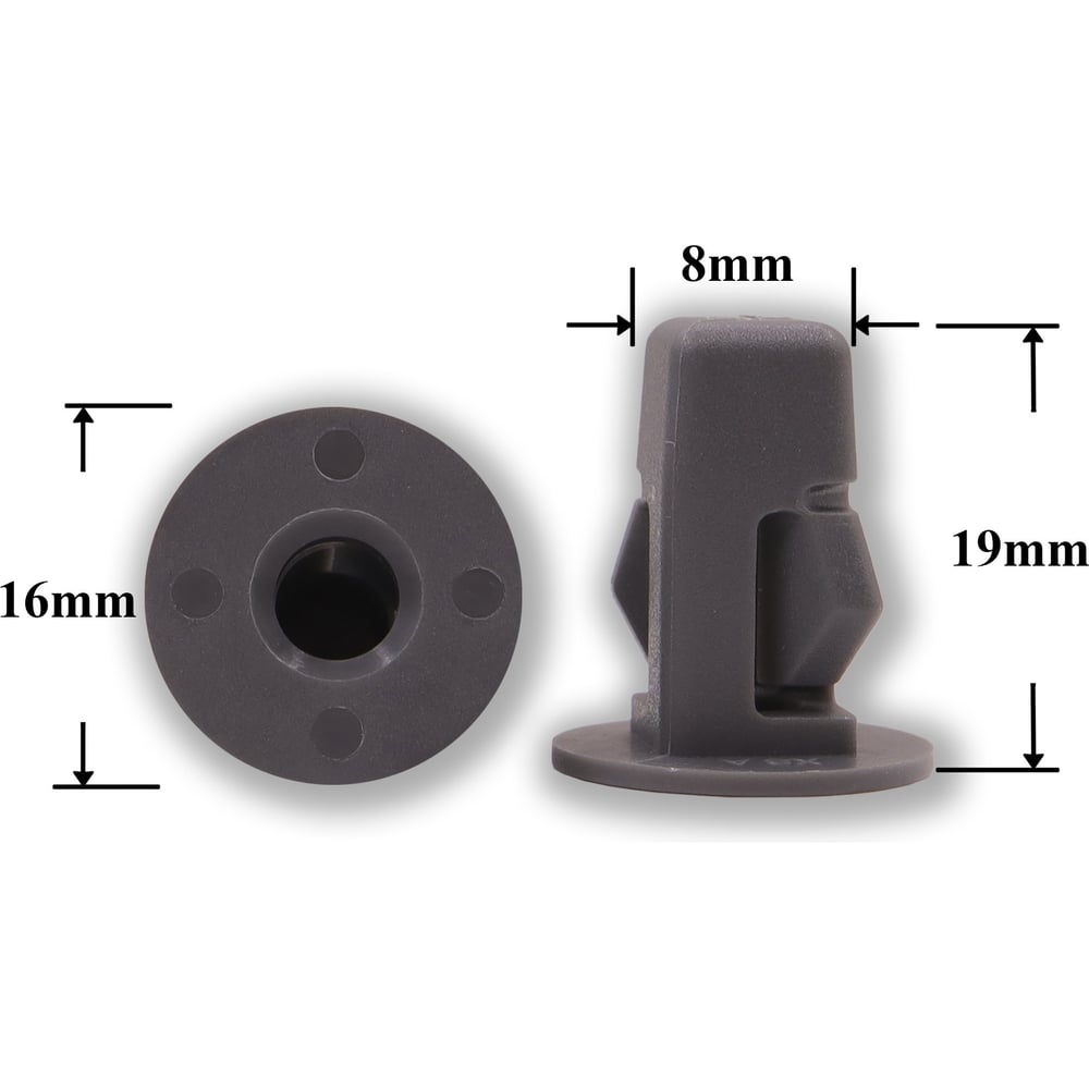 Изображение товара Автокрепеж для Lexus и Toyota 10 шт клипса под саморез пластик серый